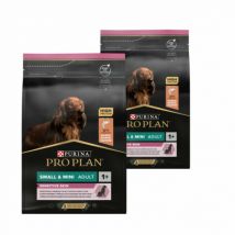 Proplan -Croquettes Pro Plan Small & Mini Adult Sensitive Skin OptiDerma Saumon - Lot de 2 - Sac des 7 kg- Riz | Saumon