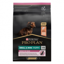 Proplan -Croquettes Pro Plan Small & Mini Puppy Sensitive Skin - Sac de 3 kg (DLUO 6 mois)- Riz | Saumon
