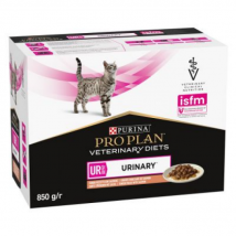 Proplan -Pro Plan Urinary Veterinary Diet UR St/Ox pour chats Saumon 10 sachets 85 g- Traitement:Infections urinaires, Calculs- Dinde | Poisson | 