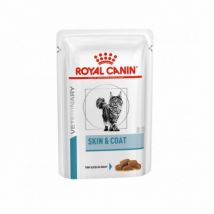 Royal Canin - Veterinary Care Skin & Coat pour chats - 12 - Sac dehets 85 g- Traitement:Peau et Pelage- Maïs | Volaille