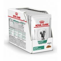 Royal Canin - Veterinary Diet Satiety Support Weight Management pour chats - Emincés 12 sachets 85 g- Traitement:Obésité- Volaille