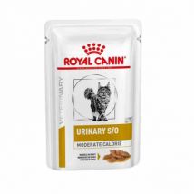 Royal Canin - Veterinary Diet Urinary S/O moderate calorie pour chats - Morceaux 12 - Sac dehets 85 g- Traitement:Obésité | Infections urinaires, 