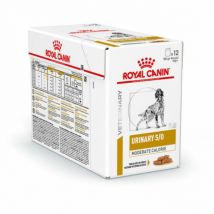 Royal Canin - Veterinary Diet Urinary S/O Moderate calorie pour chiens - Emincés 12 sachets 100 g- Traitement:Infections urinaires, Calculs | Obésité-