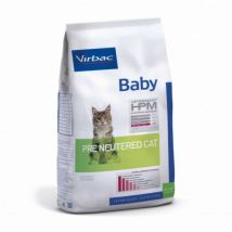 Virbac -Croquettes HPM Baby Pre Neutered pour chat - Sac de 3 kg- Pomme de terre | Porc | Volaille