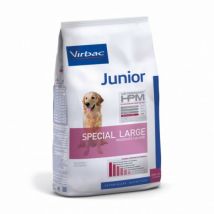 Virbac - Junior Veterinary HPM Special Large pour jeune chien - Sac de 3 kg (Fin de DLUO)- Porc | Riz | Volaille