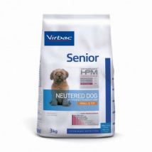 Virbac -Croquettes HPM Senior Neutered Small & Toy pour chien - Sac de 7 kg- Porc | Riz | Volaille