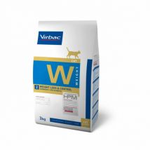 Virbac -Croquettes HPM Weight Loss & Control W2 pour chat - Sac de 3 kg- Traitement:Allergies, Intolérances alimentaires | Diabète | Obésité- 