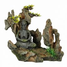 Aqua Della -Décoration pour aquarium Bouddha sur rocher en résine