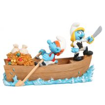 Aqua Della -Décoration pour aquarium Schtroumpfs sur l'eau - Pirates 18,7x8,2x10,8cm