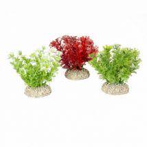 Aqua Della -Décoration pour aquarium buisson dense coloré en plastique vendue à l'unité - Rouge/Vert