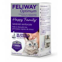 Feliway -Diffuseur de phéromones FELIWAY Optimum Kit Complet pour chat - Recharge de 48 mL (30 jours)- Traitement:Stress, Anxieté