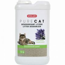 Zolux -Désodorisant pour litière Purecat 1 Litre - Lavande- Senteur :Chèvrefeuille | Lavande
