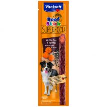 Vitakraft -Friandises Beef Stick Superfood pour chien - carottes et graines de Chia 25g (Fin de DLUO)- Viande | Pois | Carotte