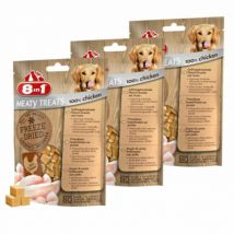 8in1 -Friandises pour chien sans céréales Freeze Dried - Sac dehet 50 g - Saveur Poulet - lot de 3- Poulet | Canard | Légumes
