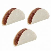 Trixie -Friandises pour chien Tacos peau de boeuf fourrée au poulet 80 g - lot de 3- Poulet | Canard | Boeuf