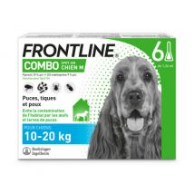 Frontline - Combo soin antiparasitaire pour chiens 10/20 kg Boîte 6 Pipettes