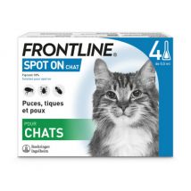 Frontline - Spot On soin antiparasitaire pour chats Boîte 4 Pipettes