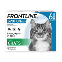 Frontline - Spot On soin antiparasitaire pour chats Boîte 6 Pipettes