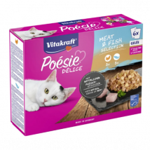 Vitakraft -Gelée Multipack Poésie Delice pour chats - viande et poisson pochon (6x85) (DLUO 6 mois)- Poisson | Viande