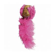 KONG -Jouet Cat Cort Ball naturel en liège avec plumes et herbe à chat - 10 cm