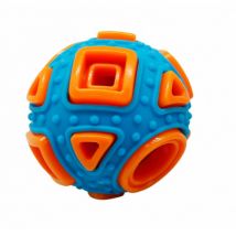 Anka -Jouet pour chien balle bicolore avec grelot TPR Bell - Small 6,5 cm