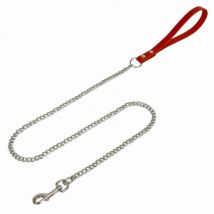 Difac -Laisse 1 m avec chaînette fine chromée pour chien Coloris Rouge Taille 2