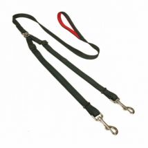 Difac -Laisse double en nylon réglable pour 2 chiens Largeur 20 mm
