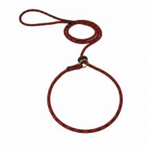 Difac -Laisse lasso ronde en corde tressée bicolore - 1,5 m Coloris Noir/Rouge