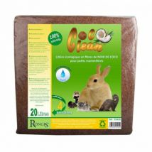 Rongis -Litière écologique en fibres de noix de coco pour petits mammifères Coco Clean 20 litres