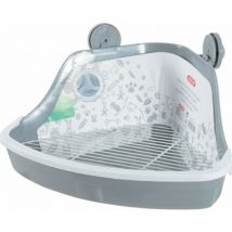 Zolux -Maison de toilette d'angle pour rongeur - Coloris Gris Grand modèle
