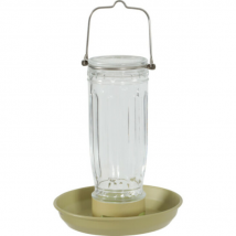 Zolux -Mangeoire en verre pour oiseaux de la nature - coloris lichen