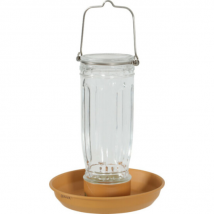 Zolux -Mangeoire en verre pour oiseaux de la nature - coloris miel