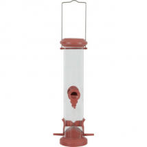 Zolux -Mangeoire Silo en plastique - 4 perchoirs coloris terracotta