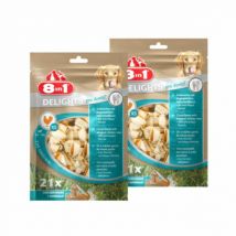 8in1 -Mini os à mâcher au poulet 8 in 1 Dental Delights Taille XS sachet de 21 pièces - Lot de 2 sachets- Poulet