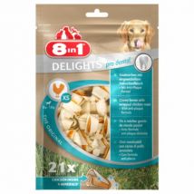 8in1 -Mini os à mâcher au poulet 8 in 1 Dental Delights Taille XS - 21 pièces- Poulet