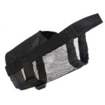 Trixie -Muselière en nylon noir avec maille Taille S–M Sangle de nez 14/22 cm (Ex : Caniche)