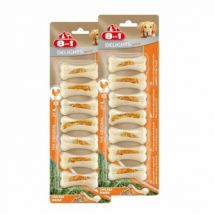 Lot de 2 -8in1 -Os à mâcher boeuf et poulet 8 in 1 Delights Strong Taille XS 7 pièces - lot de 2- Boeuf | Poulet