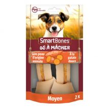 SmartBones -Os à mâcher à la patate douce pour chiens de taille moyenne - 2 pièces (Fin de DLUO)- Patate douce