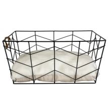 Duvoplus -Panier pour chat et petit chien rectangulaire en métal