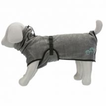 Trixie -Peignoir de bain éponge gris pour chien Taille L 60 cm
