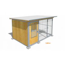 Difac -Poulailler durable en bois et métal avec 1 box et grillage Small - 3 x 2 m