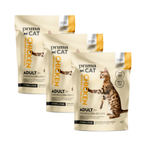 PrimaCat -Prima Cat Adult Sterilized au poulet pour chat stérilisé - Lot de 3 sacs 1,4 kg- Poulet