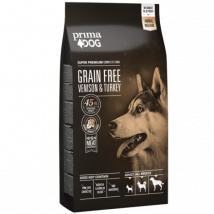 PrimaDog - Grain Free All Adult pour chien adulte - Chevreuil et dinde - 10 kg- Chevreuil | Dinde | Saumon | Canard | Hareng