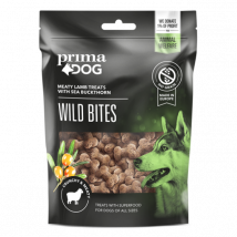 PrimaDog - Wild bites snack pour chien - Saveur agneau - 100 g (DLUO courte)- Agneau | Caille | Canard | Hareng