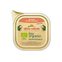 Almo Nature -Pâtée Bio Organic Maintenance pour chien - Lot de 4 Barquettes 100 g - Saumon- Poulet | Saumon | Légumes
