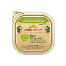 Almo Nature -Pâtée Bio Organic Maintenance pour chien - Lot de 4 Barquettes 100 g - Poulet et légumes- Poulet | Saumon | Légumes