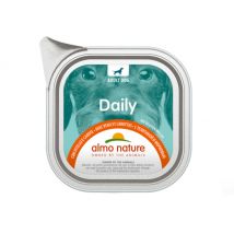 Almo Nature -Pâtée Daily No Gluten pour chien - Lot de 4 barquettes 100 g - Veau et Carottes- Poulet | Veau | Carotte | Pois