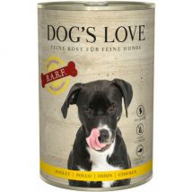 Dog's Love -Pâtée barf 100% viande pour chien Poulet Boîte 400 g - Lot de 6 boîtes- Poulet | Dinde | Boeuf