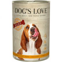 Dog's Love -Pâtée barf 100% viande pour chien Dinde Boîte 400 g- Poulet | Dinde | Boeuf
