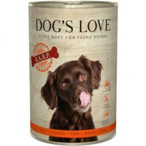 Dog's Love -Pâtée barf 100% viande pour chien Boeuf Boîte 400 g- Poulet | Dinde | Boeuf